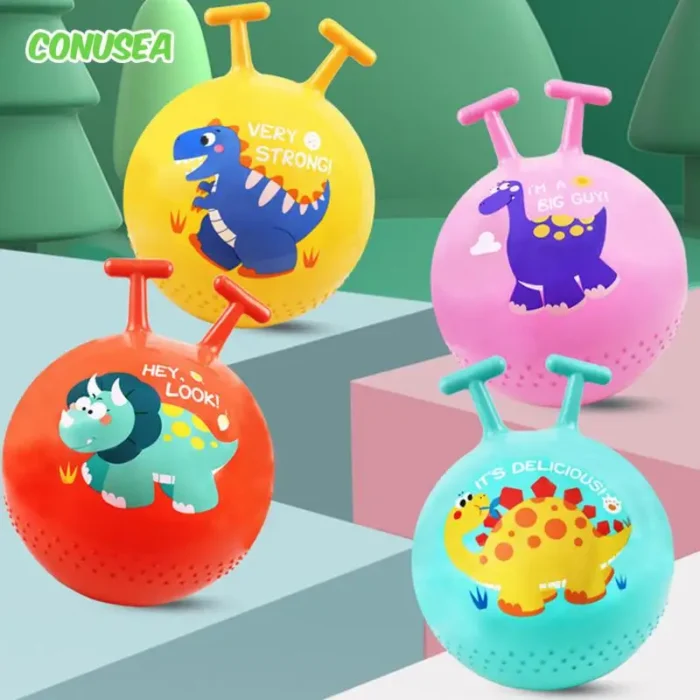 T-Handle Dinosaur Claw Exercise Inflatable Ball for Children