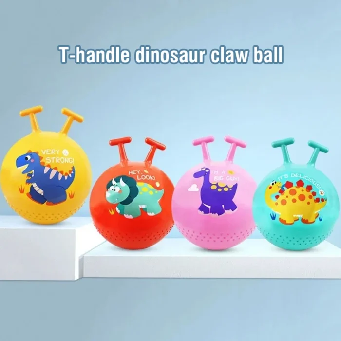 T-Handle Dinosaur Claw Exercise Inflatable Ball for Children - Image 3